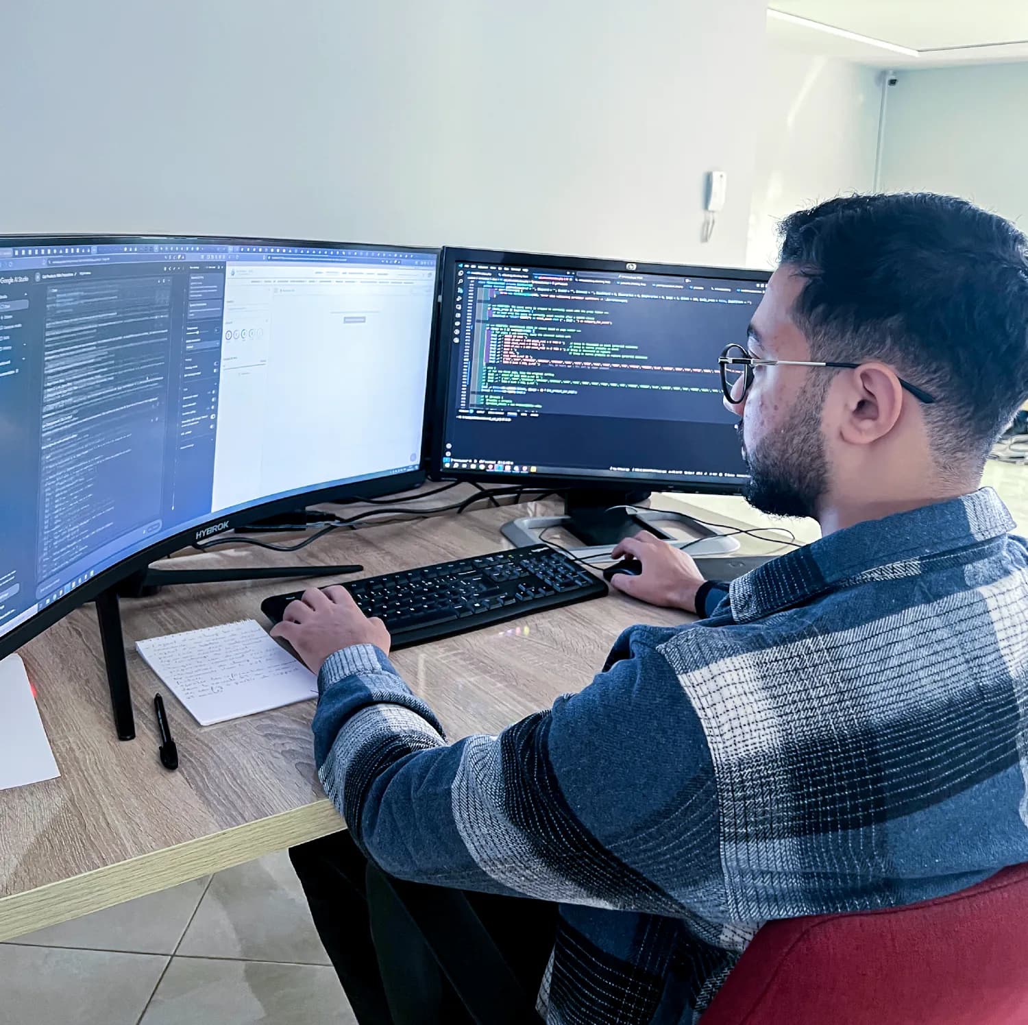 Close-up of code on a screen during software development